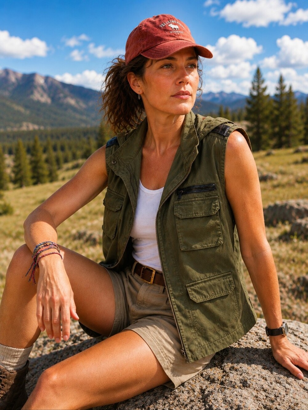 BDG Hooded Military Utility Vest In Army Green 100% Canvas From Urban Outfitters